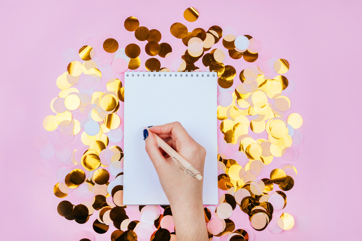 Gold confetti background